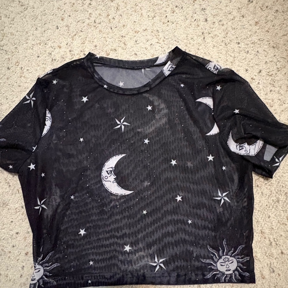 Black Celestial Mesh Top